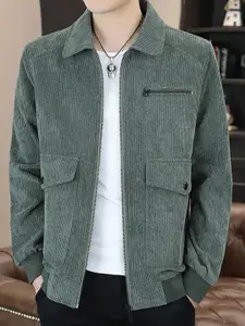 StyleCast x Revolte Men Green Solid Tailored Jacket