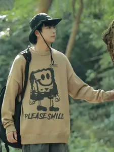 StyleCast x Revolte Men Printed Longline Pullover Sweater