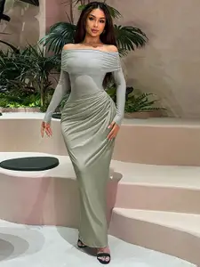 StyleCast x Revolte Women Off-Shoulder Maxi Dress