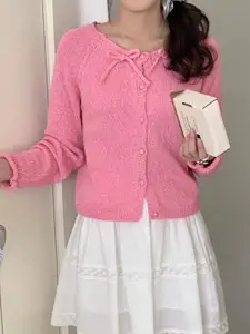 StyleCast Women Round Neck Long Sleeves Cardigan Sweater