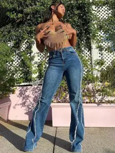 StyleCast Women High-Rise Clean Look Bootcut  Jeans