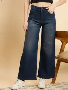 Mast & Harbour Women Wide Leg High-Rise Light Fade Jeans
