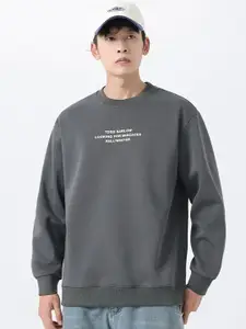 StyleCast x Revolte Men Cotton Typography Printed Sweatshirt