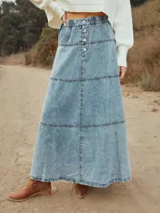StyleCast  Women Denim A-Line Maxi Skirt