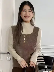 StyleCast Women Cable Knit Sweater Vest