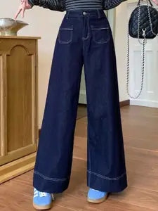 StyleCast Women Cotton Wide Leg High-Rise Jeans