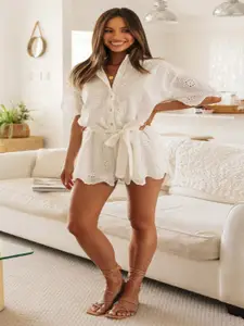 StyleCast Self Design Short Sleeves Playsuit