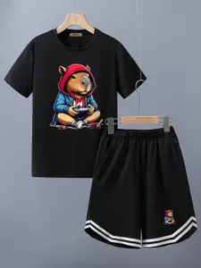 INCLUD Boys Printed Short Sleeves T-shirt With Shorts