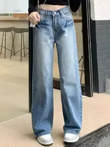 StyleCast x Revolte Women Straight Fit Light Fade Mid-Rise Jeans