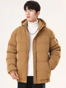 StyleCast x Revolte Hooded Solid Casual Puffer Jacket
