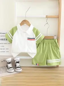StyleCast x Revolte Boys Colourblocked Polo Collar T-Shirt With Shorts