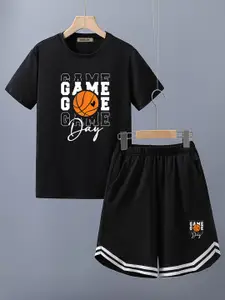 INCLUD Boys Printed Short Sleeves T-shirt With Shorts