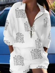 StyleCast Printed Top With Shorts Co-Ords Set