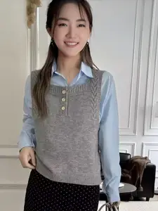 StyleCast Women Cable Knit Sweater Vest