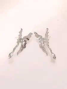 KRENOZ Silver-Plated Pearls Beaded Animal Shaped Studs