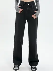 StyleCast Women Straight Fit High-Rise Jeans