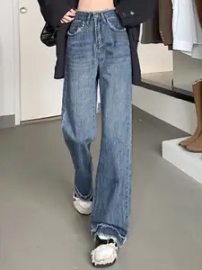 StyleCast Women Straight Fit High-Rise Jeans