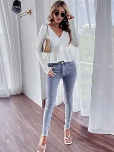StyleCast Women Ruched Peplum Top
