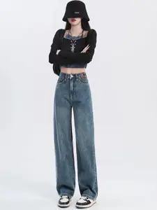 StyleCast Women Blue Mid-Rise Flared Heavy Fade Jeans