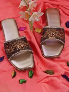 BAESD Women Embellished Open Toe Flats