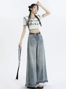 StyleCast x Revolte Women Flared Light Fade Jeans