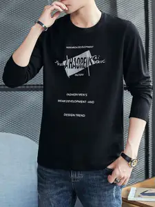 StyleCast x Revolte Men Typography Printed Round Neck Cotton T-shirt