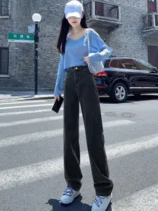 StyleCast Women Straight Fit High-Rise Jeans