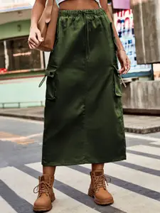 StyleCast A-Line Midi Cotton Skirt