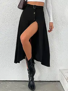 StyleCast A-Line Front Slit Midi Skirt