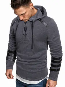 StyleCast x Revolte Men Solid Hooded Sweatshirt