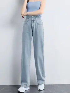 StyleCast Women Straight Fit High-Rise Cotton Jeans