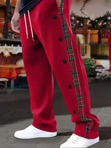 StyleCast x Revolte Men Checked Regular Fit Mid-Rise Trousers