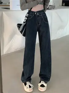 StyleCast Women Straight Fit High-Rise Jeans