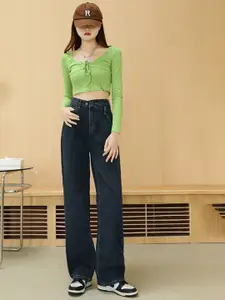 StyleCast Women Straight Fit High-Rise Jeans