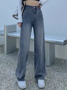 StyleCast Women Straight Fit High-Rise Jeans