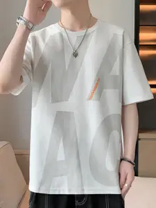 StyleCast x Revolte Men Typography Printed Round Neck Relaxed Fit T-shirt