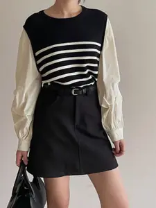 StyleCast Women Striped Long Sleeves Pullover