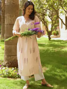 Spring Soul Women Ethnic Motifs Printed Screen Print Fusion Cotton A-Line Kurtas