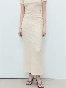 MANGO Textured Maxi Skirt With Slit