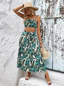 StyleCast Printed Top & Skirt Set