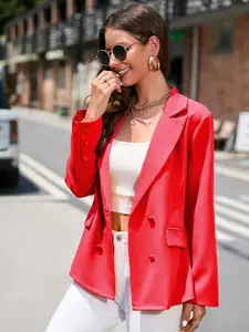 StyleCast Black Notched Lapel Collar Single-Breasted Casual Blazer