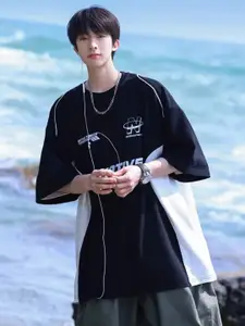 StyleCast Men Typography Printed Round Neck Oversized T-shirt