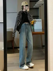 StyleCast Women Cotton Baggy Light Fade Jeans