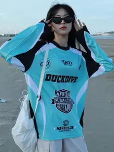 StyleCast Women Typography Printed Round Neck Oversized T-shirt