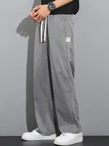 StyleCast x Revolte Men Straight Fit Mid-Rise Easy Wash Trousers