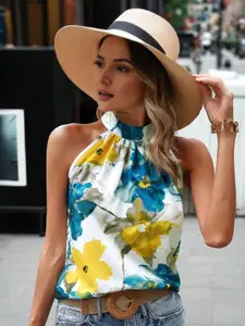 StyleCast Women Printed Halter Neck Top