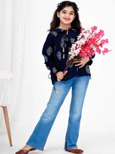 DMP FASHION  Women Floral Print  Blouson Top