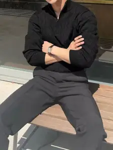 StyleCast x Revolte Men Striped Mock Collar Sweaters