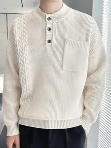 StyleCast x Revolte Men Cable Knit Pullover