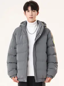 StyleCast x Revolte Men Hooded Solid Casual Padded Jacket